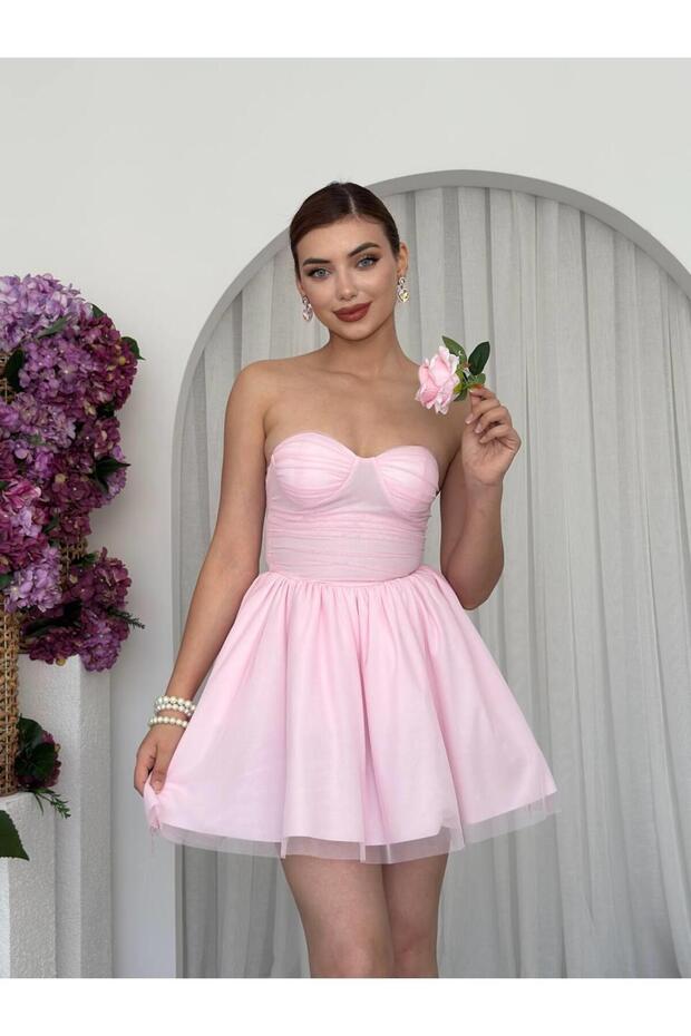 Xoxa Straplez Elbise - 5