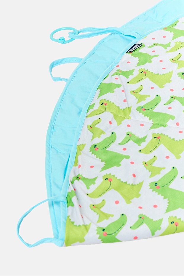 سجادة لعب دائرية بنقشة تمساح - 2