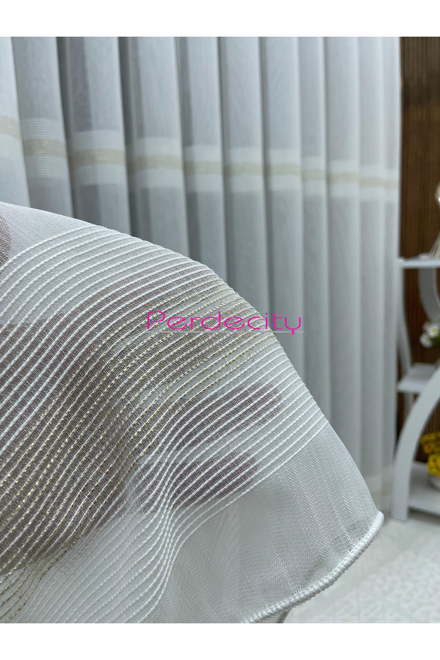 Bamboo Floor Skirt and Middle Section with Gold Glitter Tape Tulle Curtain, 1X3 Tight Pleats, Can Be Ironed, Suitable for Any Room, 30X28 Size Sample Fabric.