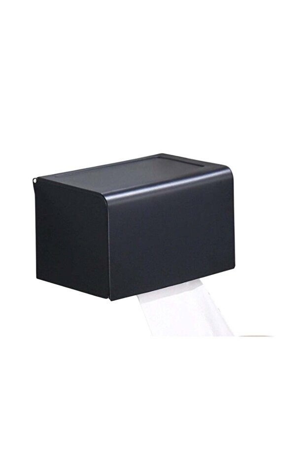 Square Black Toilet Tissue Roll Holder Space Aluminum F20