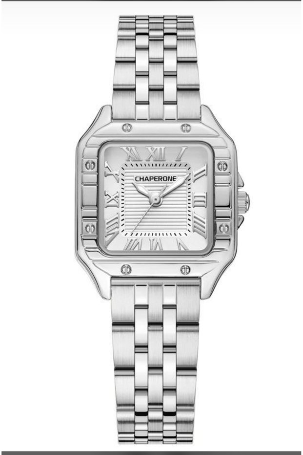 Silver Color Roman Numeral Square Original Women's Wristwatch + Bracelet