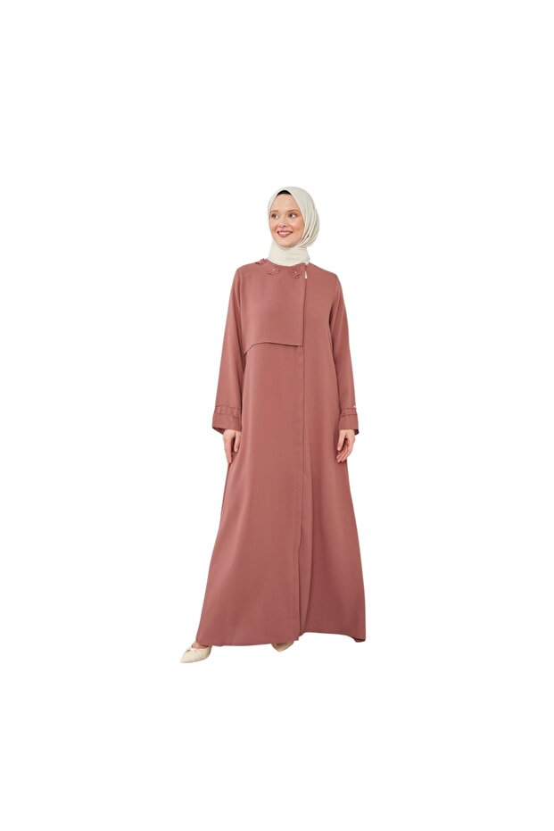 Çiçek Detaylı Ferace - 1