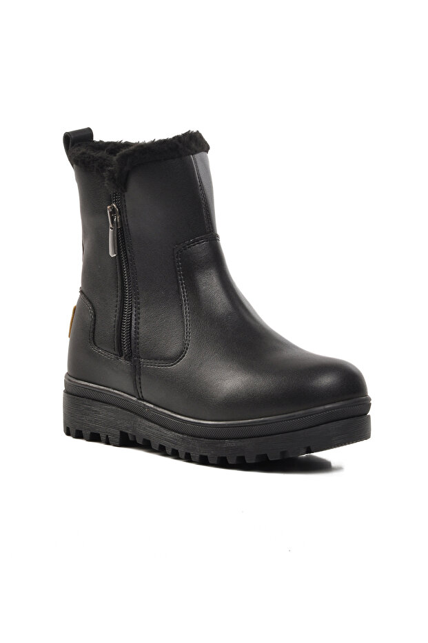 Black Zippered Children's Boots 23003 F