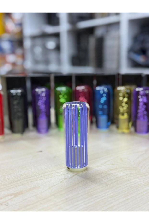 Epoxy Illuminated USB Port Purple Striped Color 10cm Gear Shift Knob Vt-005