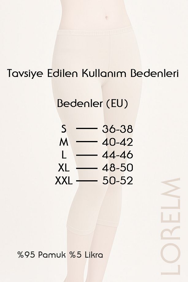 Pamuklu Dizaltı Tayt Astar İç Göstermez Penye - 3