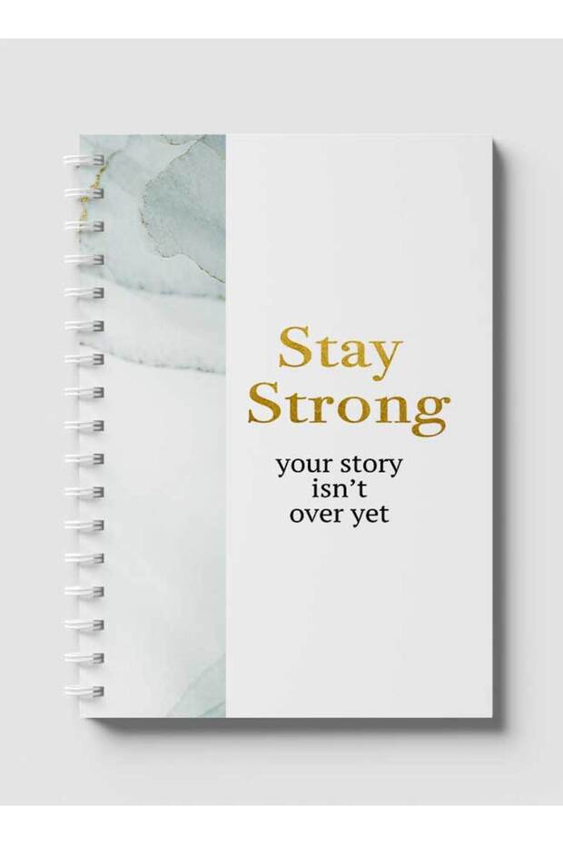 دفتر ملاحظات حلزوني مع غلافين أمامي وخلفي صلبين يتميزان بتصميم Stay Strong