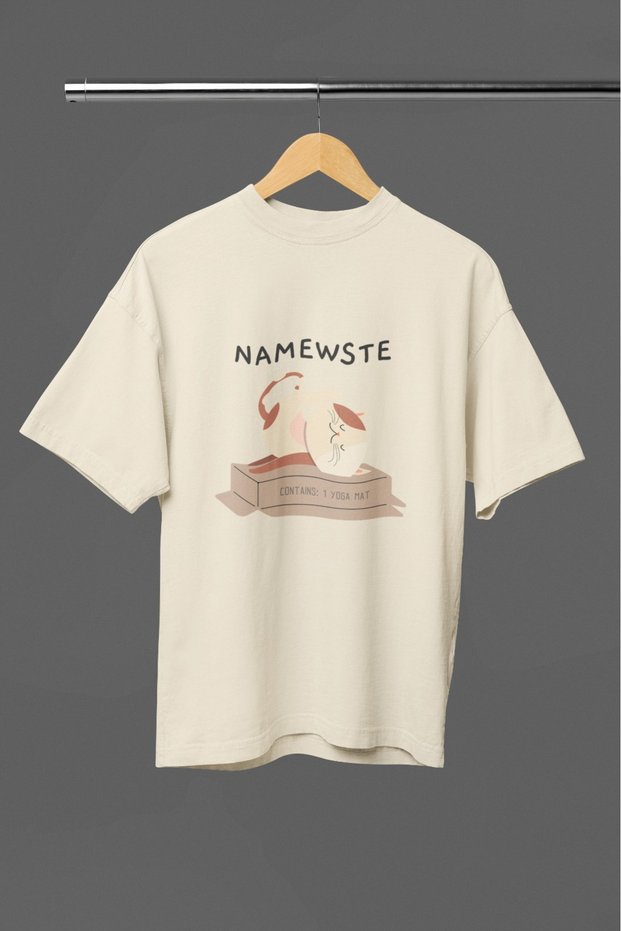 Men/Women Namewste Transfer Printed Round Neck Short Sleeve T-Shirt