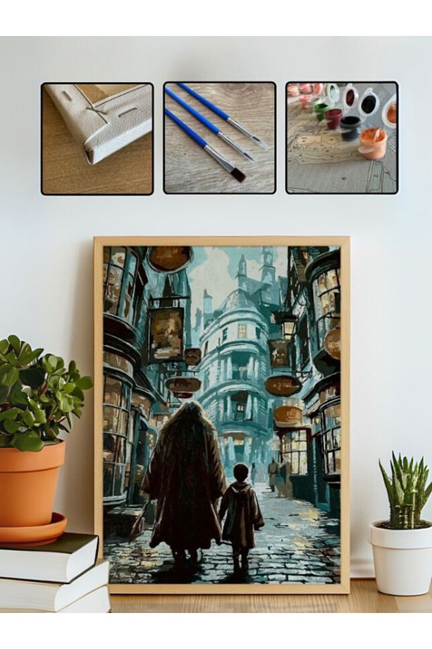Sayılarla Boyama Seti Sihir Yolu 40x50cm Harry Potter Diagon Yolu Büyücüler Sokağı - 1