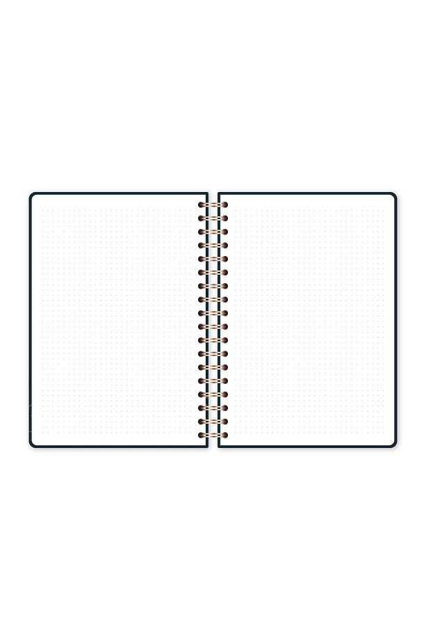 17x24 Spiralli Lastikli Sert Kapak Noktalı Not Defteri - Dağ - 7