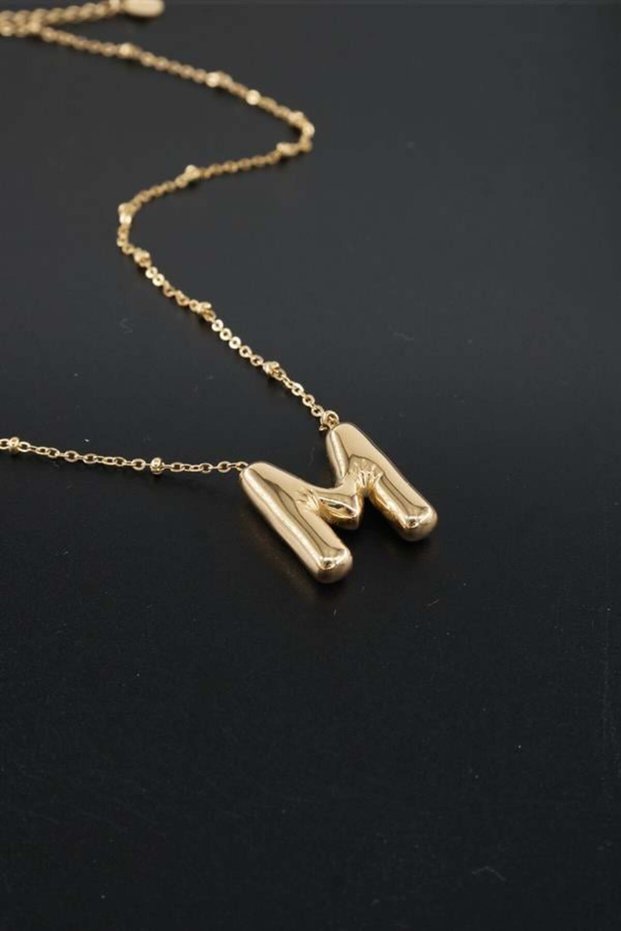 Women's 316 L Stainless Steel Balloon Letter Necklace M