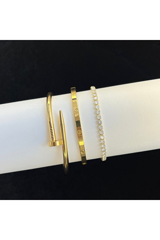 Set Auriu 3 Brățări Electra - 1