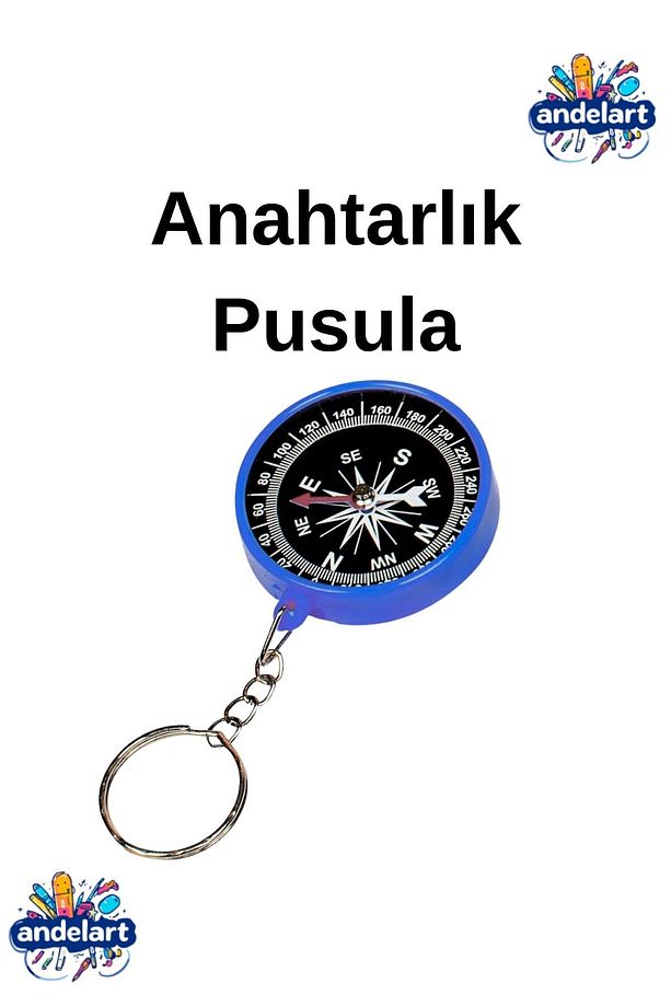 Pusula Anahtarlık Renkli 1 Adet Küçük Pusula Okul Deney Gezi Cep Pusulası - 1