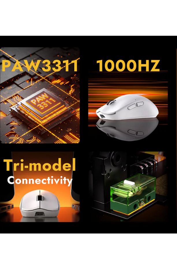Eweadn X23 Pro Superlıght Paw3311 12000dpı Kablosuz Oyuncu Mouse Grıptape & Skates - 7