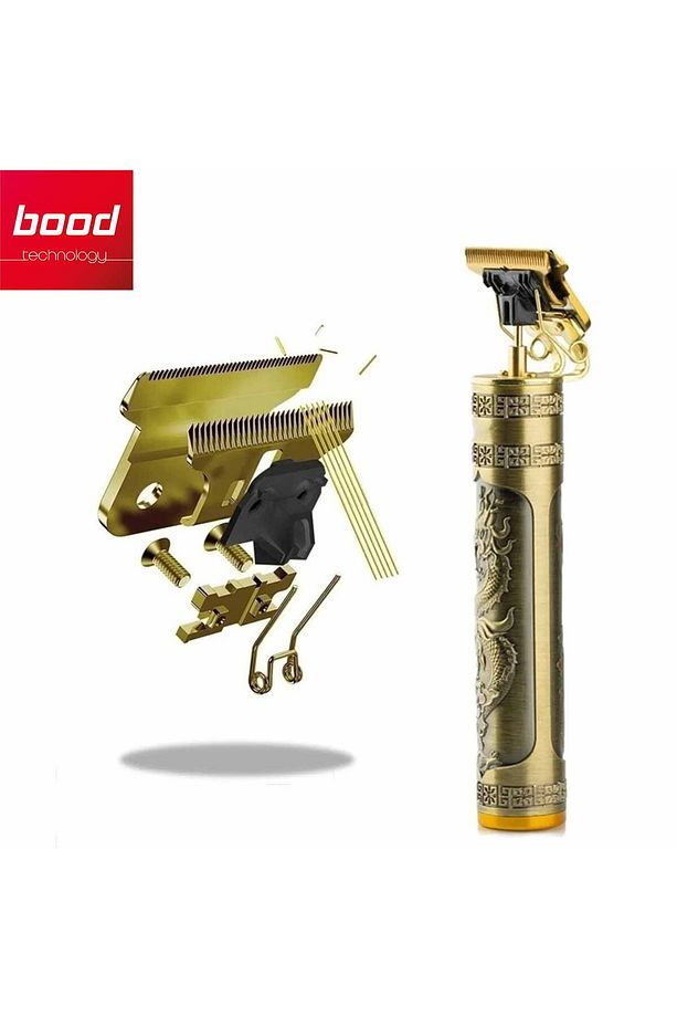 Saç Sakal Şarjlı Tıraş Makinesi Ense Çizim Tüm Vücut Tüyü Kesme Golden Dragon Profesyonel - 1
