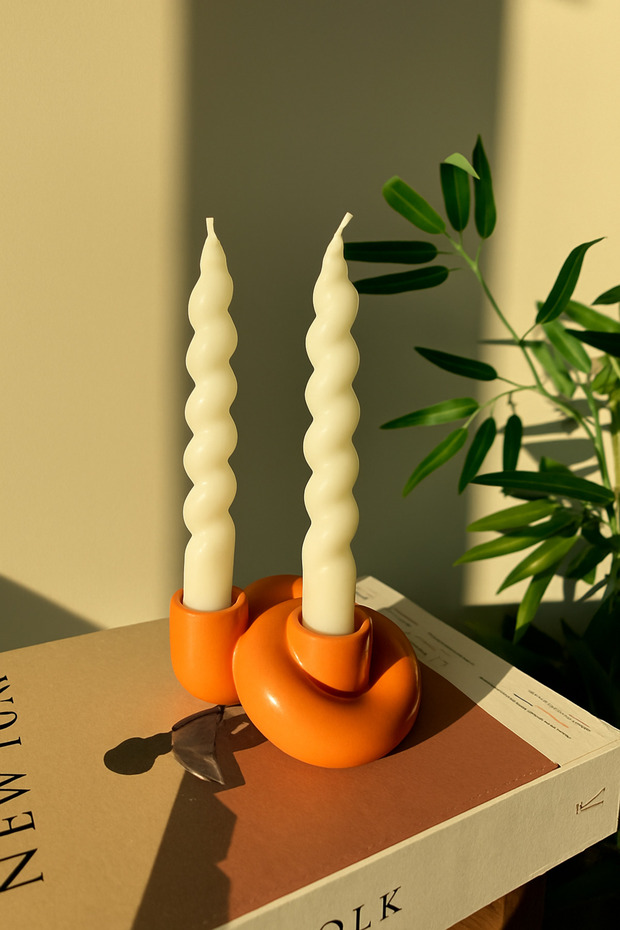 İki Oluklu Düğüm Şamdan & Mumluk - 1