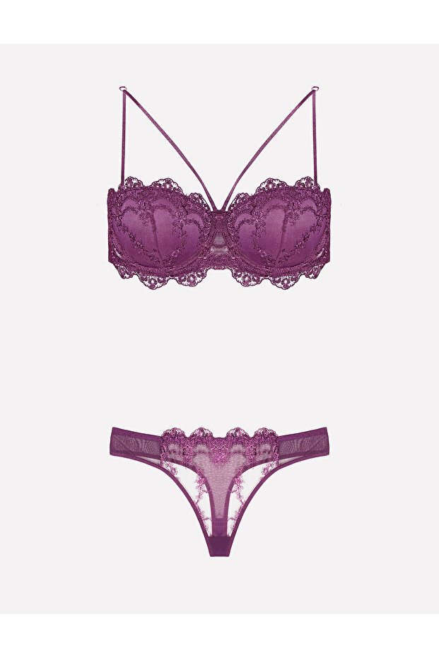 Strapless Stylish Bra Suit with Supported Drawstring Removable Strap - 2