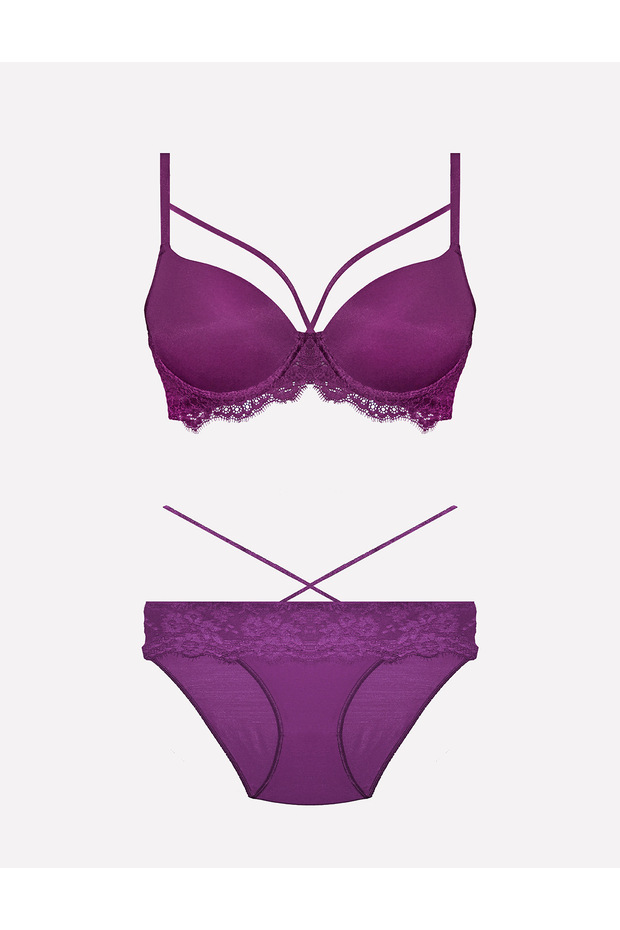 Stylish Bra Set with Supported Strings - 2