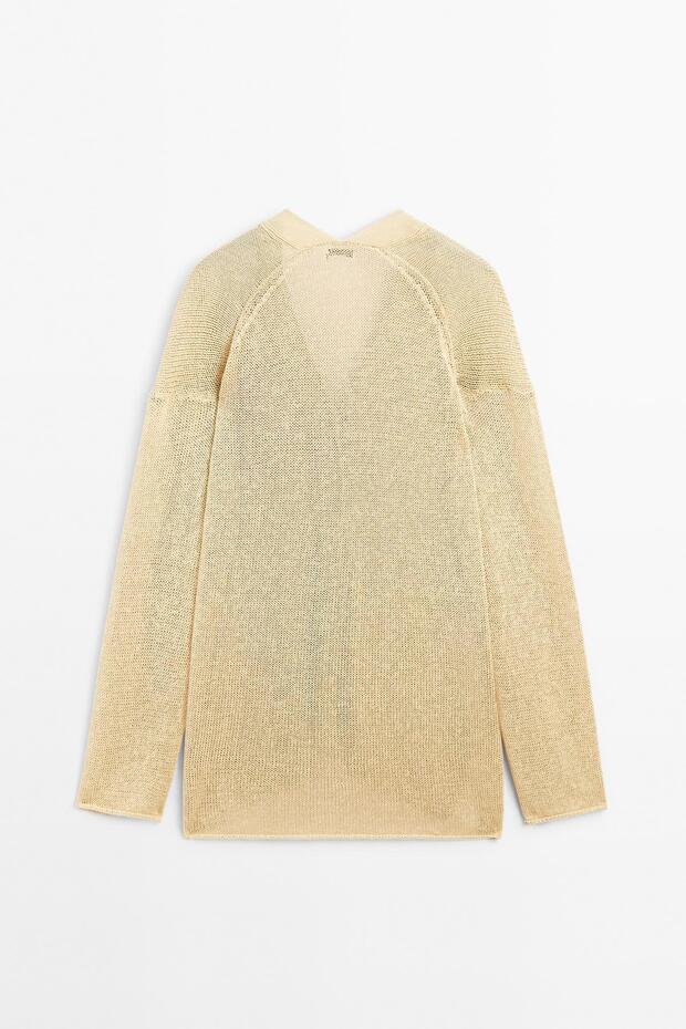 Oversize ince triko hırka - 8