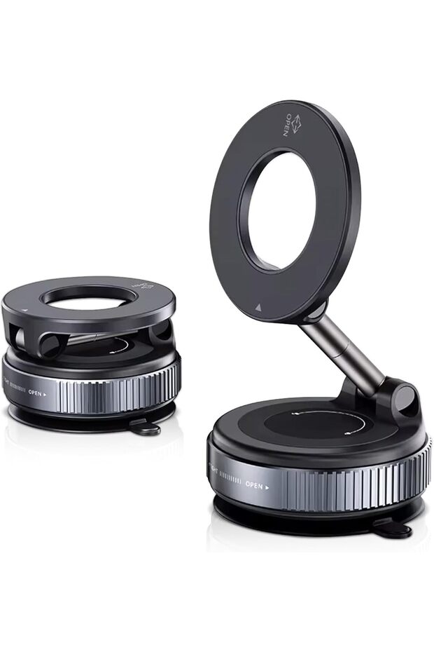Magnetic Car Phone Mount, 360° Adjustable Dashboard & Windshield Holder, Strong Zinc Alloy Suction