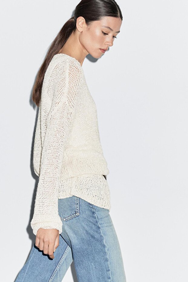 Ajurlu oversize kazak - 3