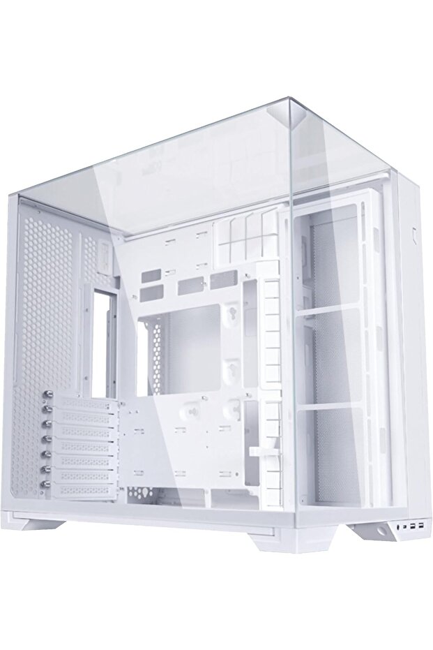 علبة O11 Vision Compact بيضاء من الزجاج المُقسّى ATX Mid Tower