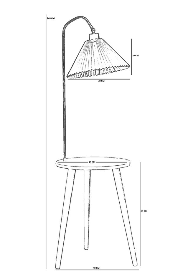 ATLAS NATUREL-ESKİTME LAMBADER PİLELİ KREM ABAJURLU - 4