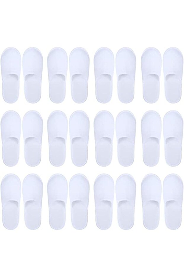 YU WELL 12 Pairs Disposable Spa Slippers Fluffy Closed Toe Spa Slippers For Hotel, Fits Most Size