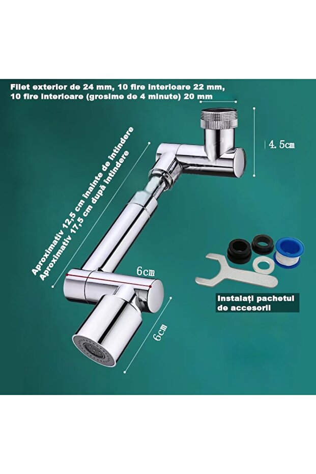 Universal Faucet Adapter, Economizer Function, Extensible and Rotatable - 3