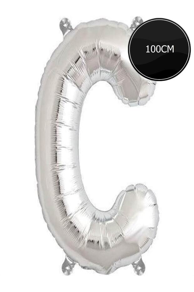 100cm Letter C Foil Balloon Silver
