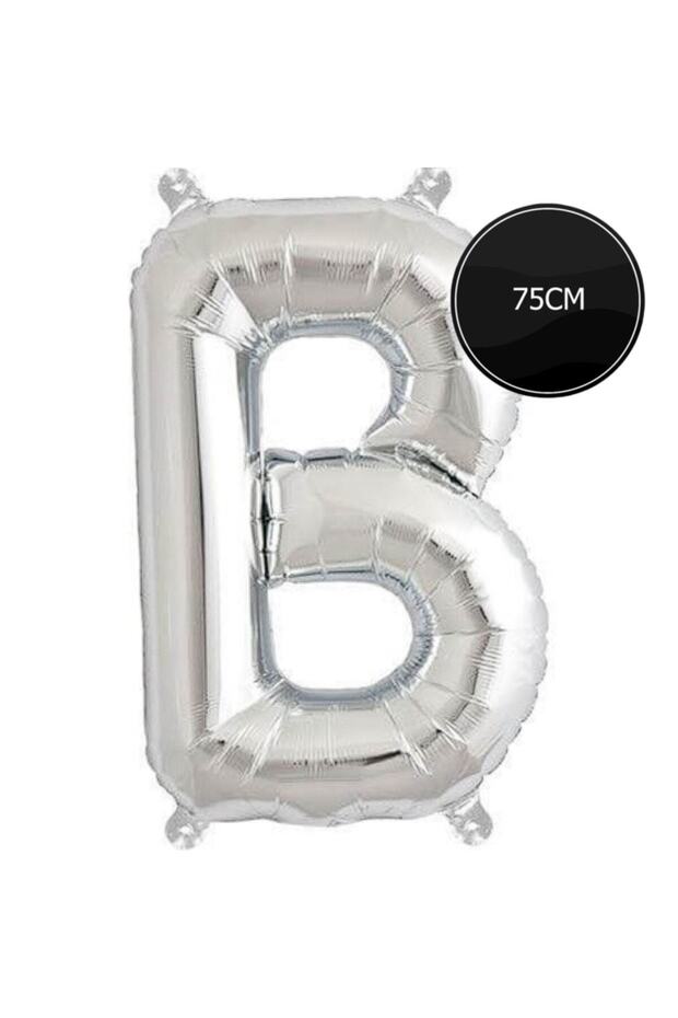 75cm Letter B Foil Balloon Silver