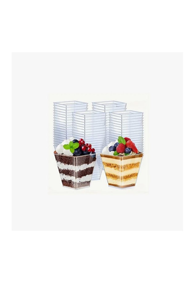 Prism Mica Plastic Square Container Cube Presentation Bowl 200Cc 20 Pieces Mica Prism 7 X 7 cm