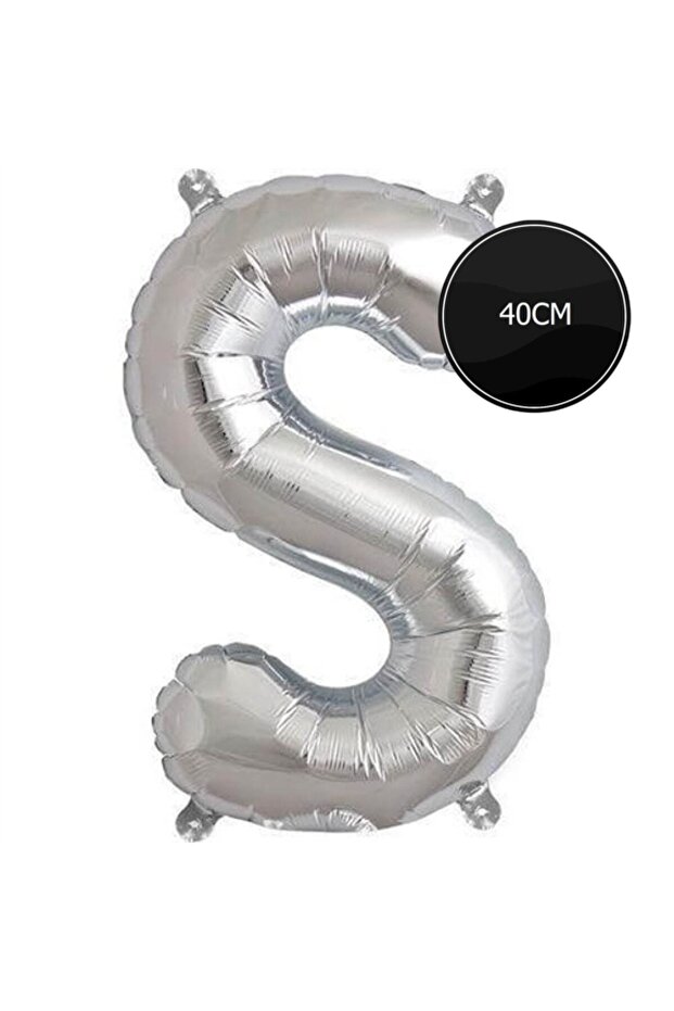 40cm Letter S Foil Balloon Silver