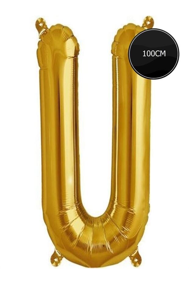 100cm Letter U Foil Balloon Gold