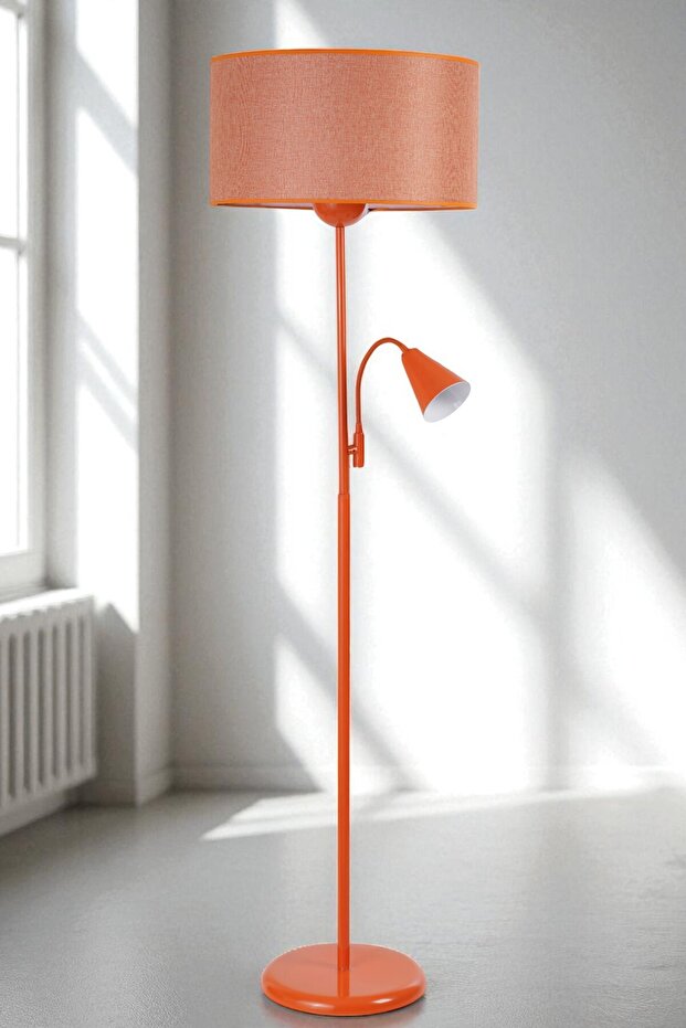 DEVİN TURUNCU LAMBADER SİLİNDİR HASIR TURUNCU ABAJURLU - 1