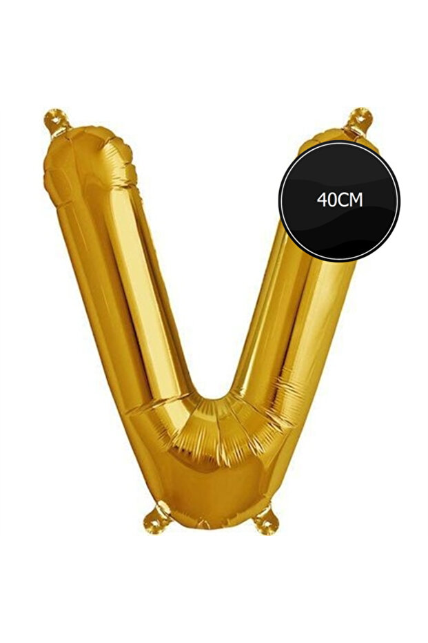 40cm Letter V Foil Balloon Gold