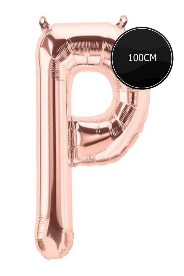 100cm Letter P Foil Balloon Rose Gold