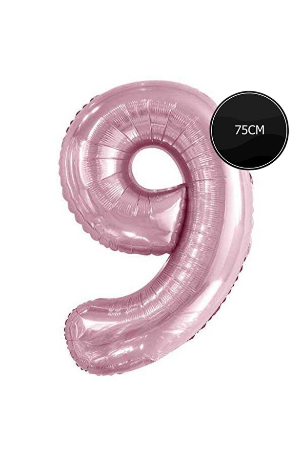 75cm 9 Number Foil Balloon Pink