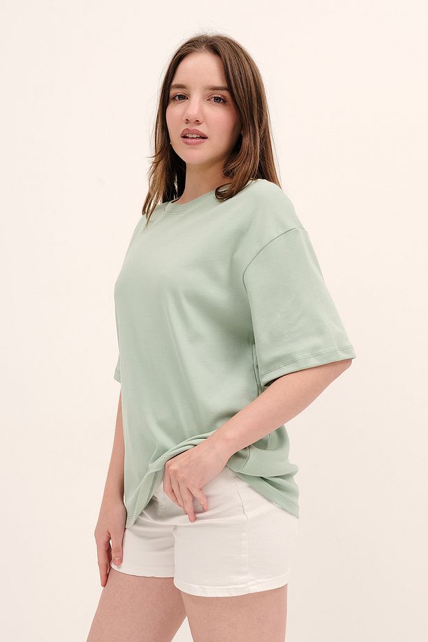 Kalın Oversize Basic T-shirt P17865 - 5