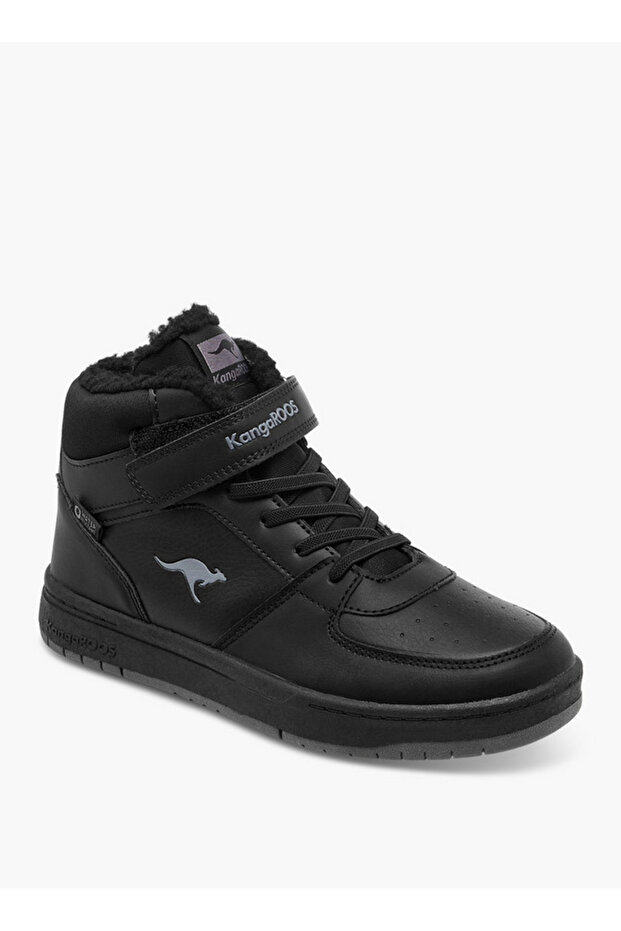 Boys' Panelled High Top Shoes with Hook and Loop Closure - 2
