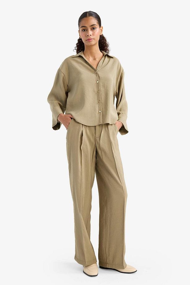 Wide Leg Yüksek Bel Geniş Paça Modal Pantolon F7637AX25AU - 4
