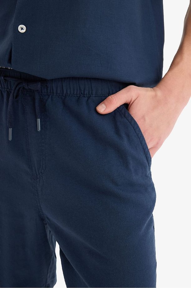 Relax Fit Beli Bağcıklı Bermuda Şort D9913AX25AU - 4