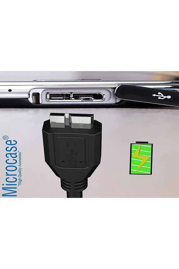 USB 3.0 Taşınabilir HDD Harddisk Hard Disk Kablosu, Micro USB -B, Hızlı Veri Aktarımı (1 Metre) - 4