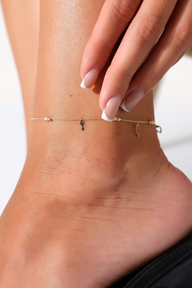 14 Ayar Altın Figürlü Halhal - 5