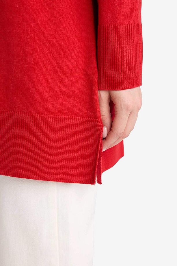 Regular Fit Bisiklet Yaka Yırtmaçlı Basic Düz Tunik H3431AZ25WN - 6