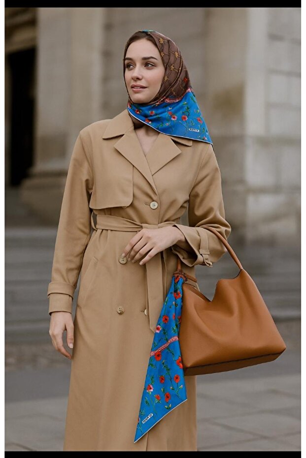 %100 İpek Tivil Eşarp - 1