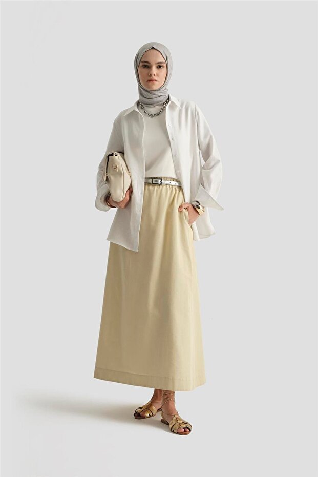 Keten Basic Gömlek 25Y3726 Beyaz - 1