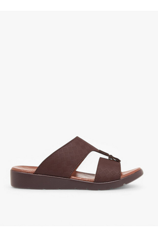 LBL by Shoexpress Textured Slip-On Arabic Sandals with Accent Detail - 2