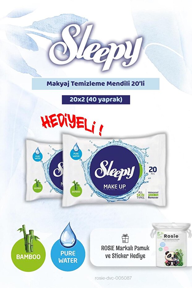 Makeup Remover Wipes 20Pcs X 2 and Rosie Cotton