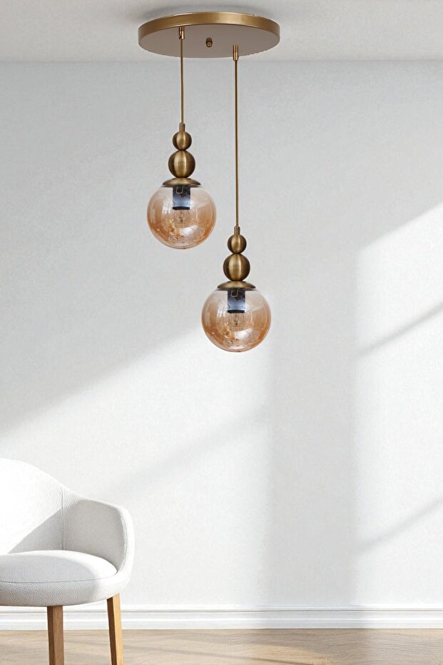 YAREN 2 Lİ TEPSİLİ ESKİTME BAL CAMLI SARKIT - 1