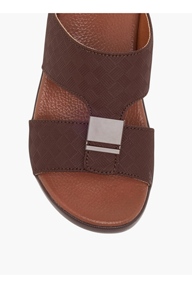 LBL by Shoexpress Textured Slip-On Arabic Sandals with Accent Detail - 3